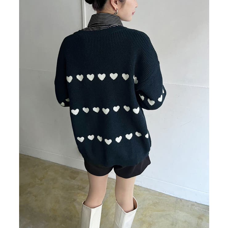 ハートボーダールーズニットプルオーバー | Jewelobe | 詳細画像15 