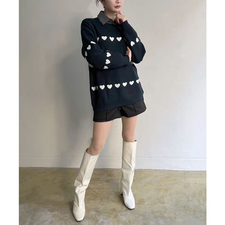 ハートボーダールーズニットプルオーバー | Jewelobe | 詳細画像17 