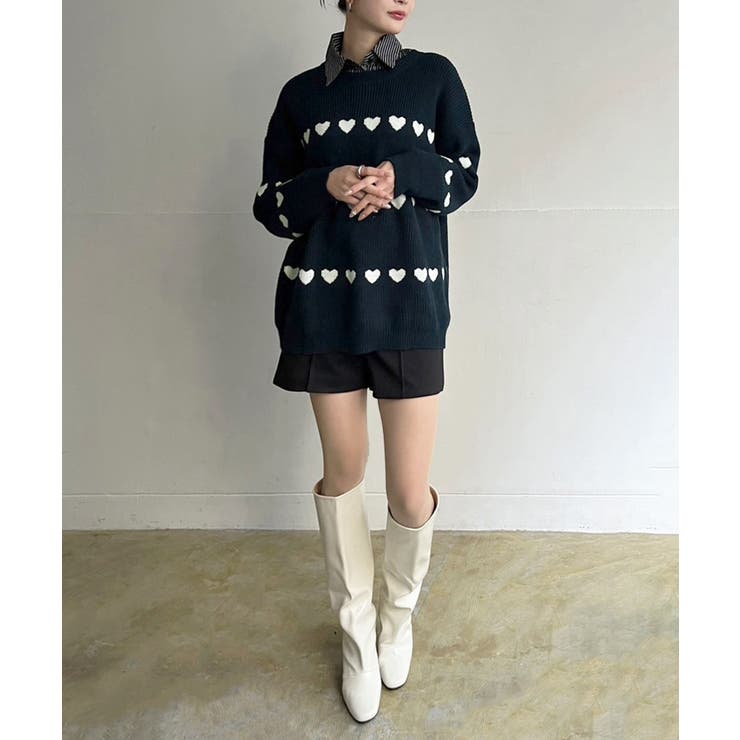 ハートボーダールーズニットプルオーバー | Jewelobe | 詳細画像18 