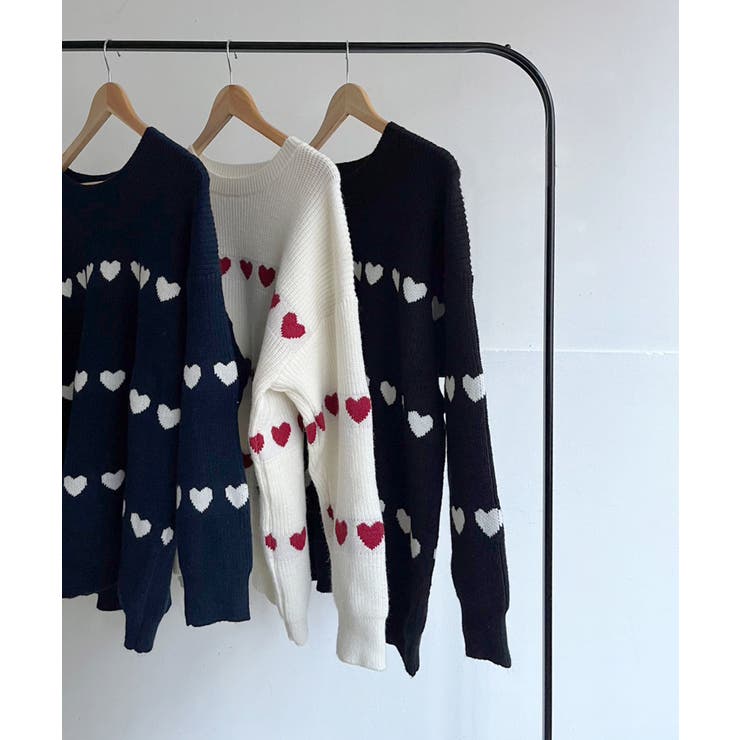 ハートボーダールーズニットプルオーバー | Jewelobe | 詳細画像28 