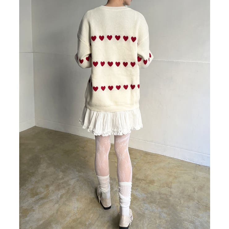 ハートボーダールーズニットプルオーバー | Jewelobe | 詳細画像7 