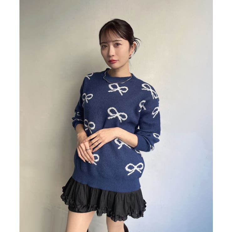 リボンジャガードニットプルオーバー | Jewelobe | 詳細画像16 