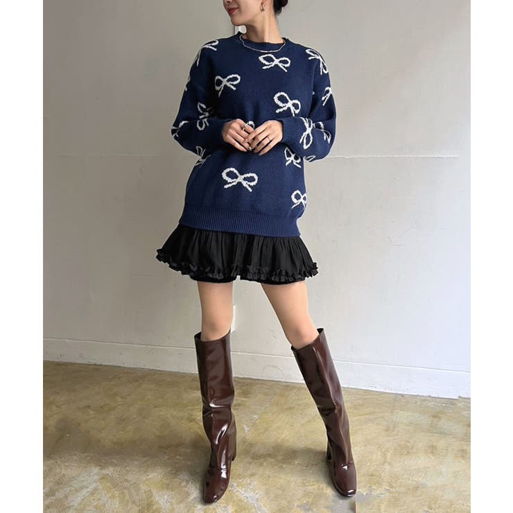 リボンジャガードニットプルオーバー | Jewelobe | 詳細画像21 