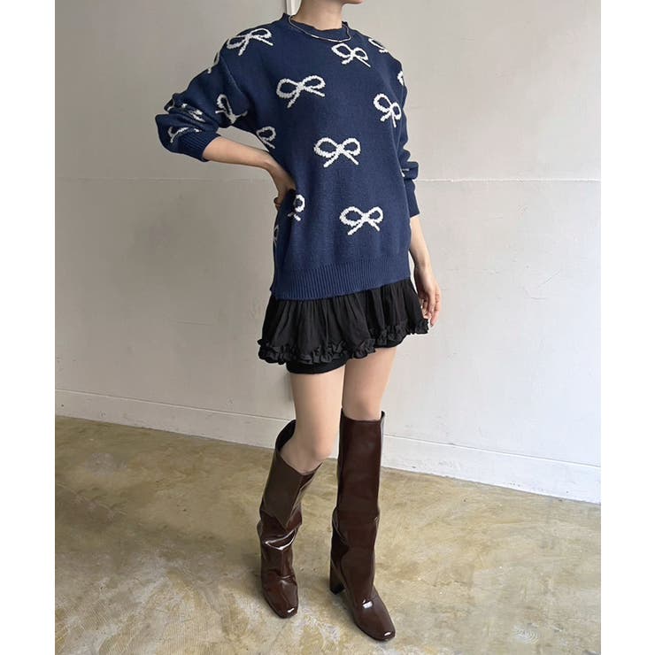 リボンジャガードニットプルオーバー | Jewelobe | 詳細画像22 