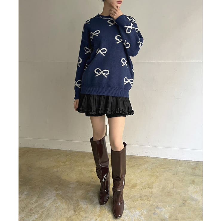 リボンジャガードニットプルオーバー | Jewelobe | 詳細画像23 