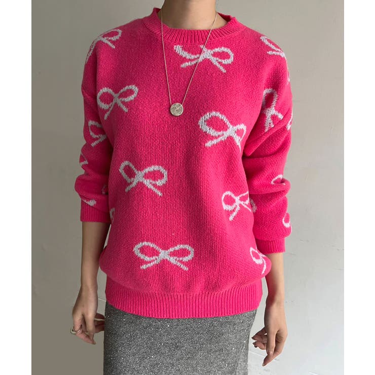 リボンジャガードニットプルオーバー | Jewelobe | 詳細画像4 