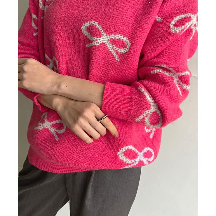 リボンジャガードニットプルオーバー | Jewelobe | 詳細画像6 