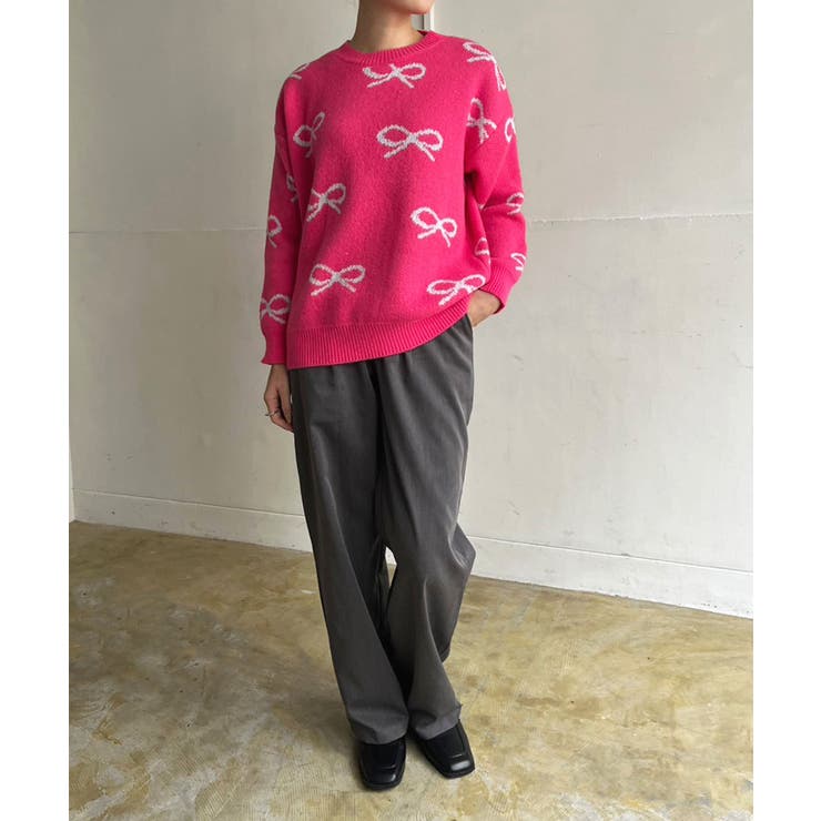 リボンジャガードニットプルオーバー | Jewelobe | 詳細画像7 