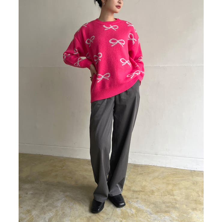 リボンジャガードニットプルオーバー | Jewelobe | 詳細画像8 