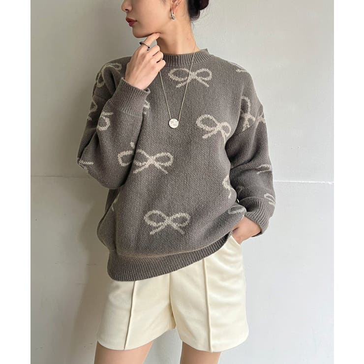 リボンジャガードニットプルオーバー | Jewelobe | 詳細画像9 