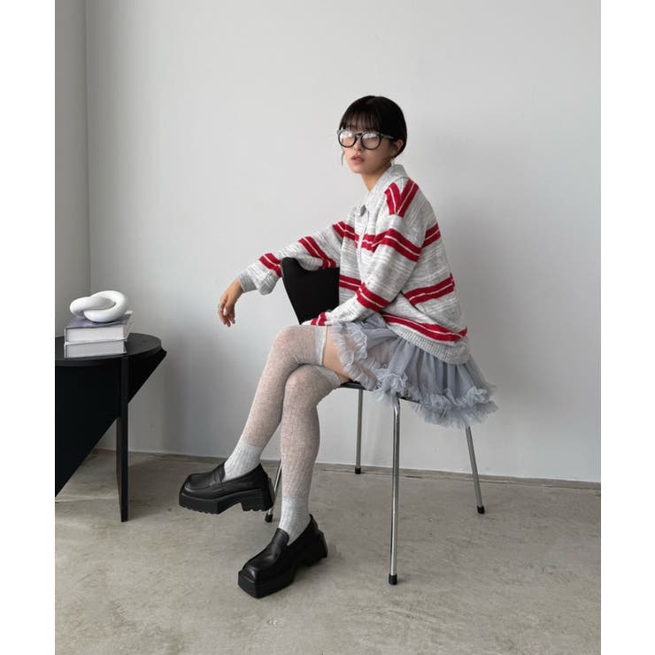 ランダムボーダールーズポロニットプルオーバー | Jewelobe | 詳細画像15 