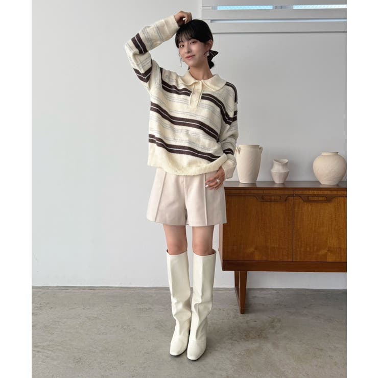 ランダムボーダールーズポロニットプルオーバー | Jewelobe | 詳細画像6 