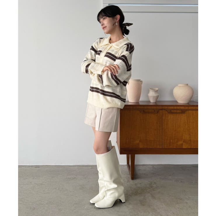 ランダムボーダールーズポロニットプルオーバー | Jewelobe | 詳細画像7 