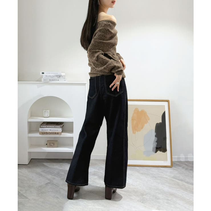 ワイドオフショルミックス編みニットトップス | Jewelobe | 詳細画像16 