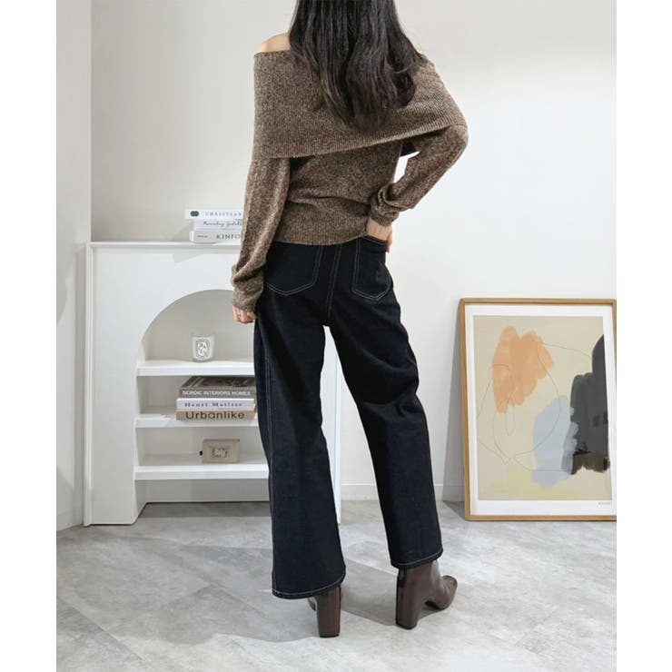 ワイドオフショルミックス編みニットトップス | Jewelobe | 詳細画像17 