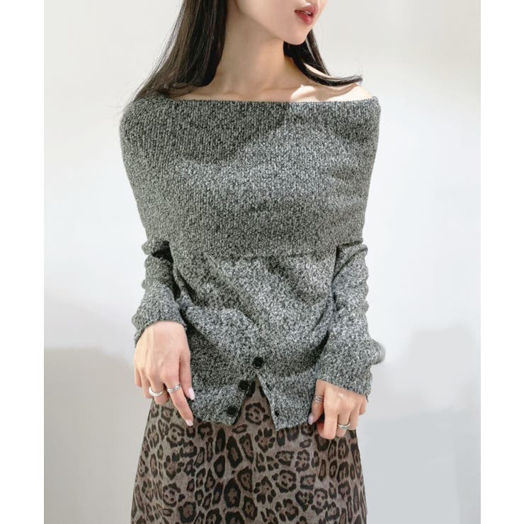 ワイドオフショルミックス編みニットトップス | Jewelobe | 詳細画像22 