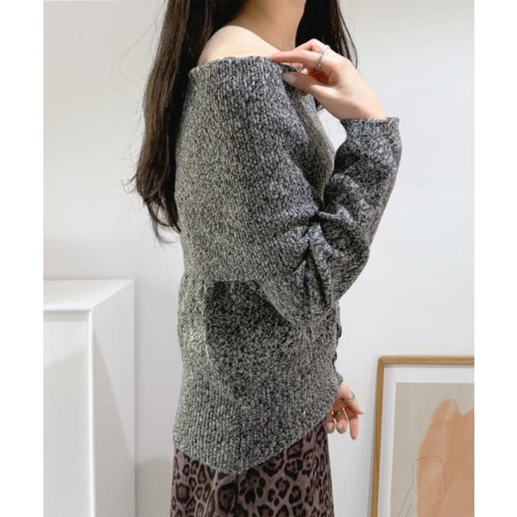 ワイドオフショルミックス編みニットトップス | Jewelobe | 詳細画像27 