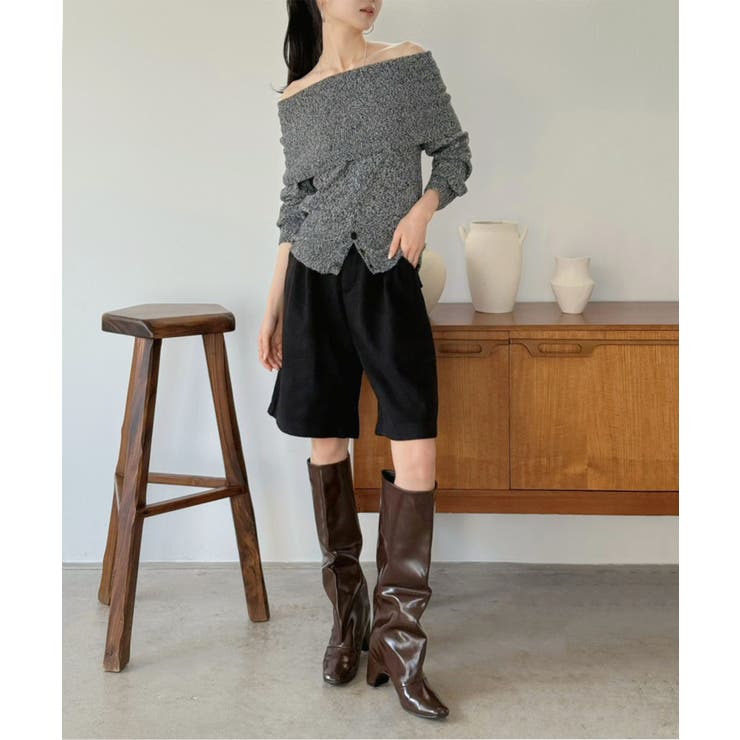 ワイドオフショルミックス編みニットトップス | Jewelobe | 詳細画像29 