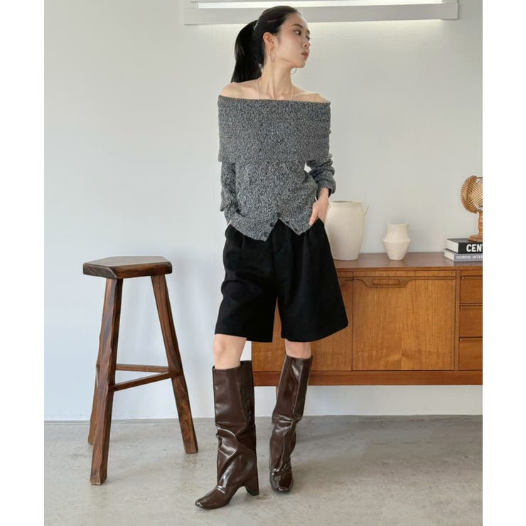 ワイドオフショルミックス編みニットトップス | Jewelobe | 詳細画像30 