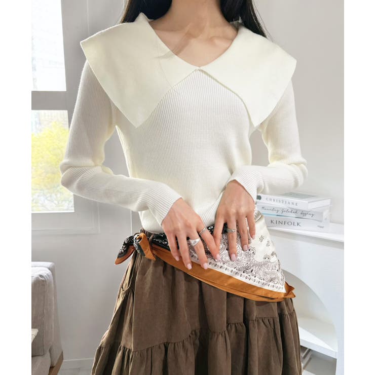 ビックカラーリブニットトップス | Jewelobe | 詳細画像1 