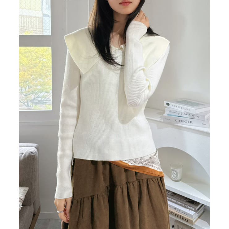 ビックカラーリブニットトップス | Jewelobe | 詳細画像3 