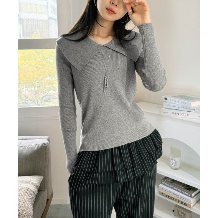 ビックカラーリブニットトップス | Jewelobe | 詳細画像8 