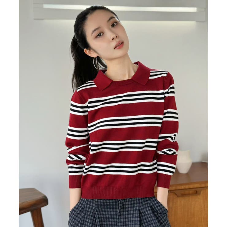 カラードッキングマルチボーダーニット | Jewelobe | 詳細画像11 