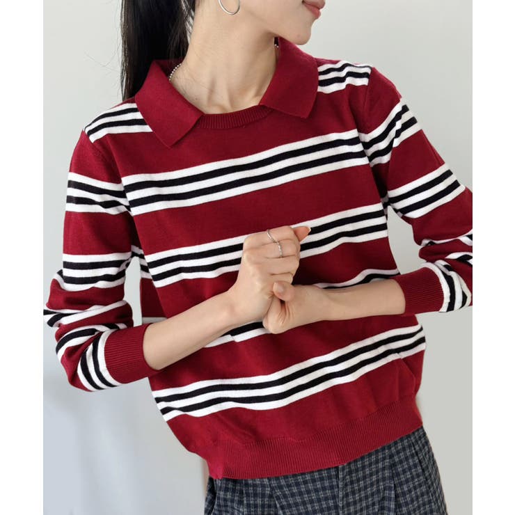 カラードッキングマルチボーダーニット | Jewelobe | 詳細画像13 