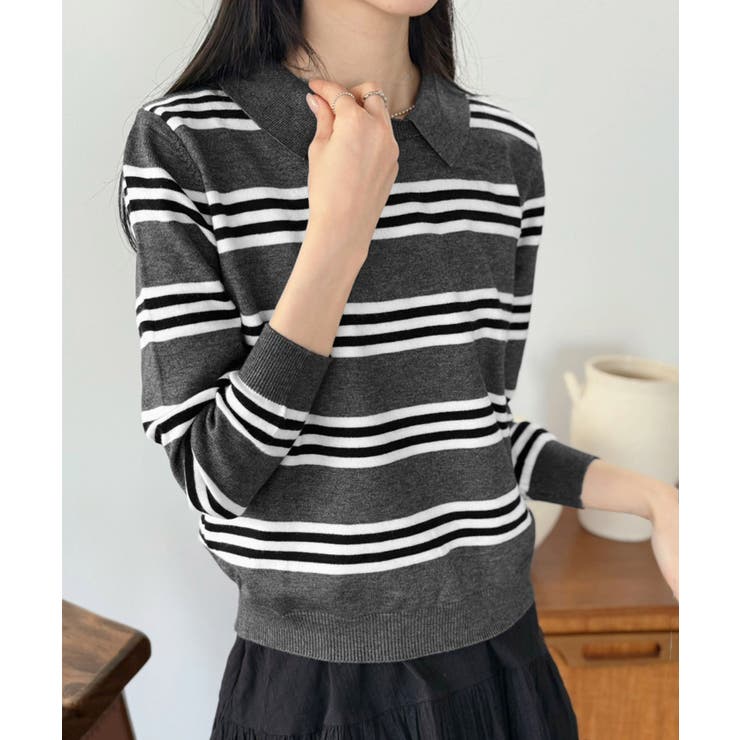 カラードッキングマルチボーダーニット | Jewelobe | 詳細画像24 