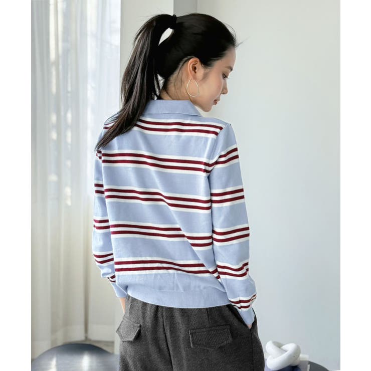 カラードッキングマルチボーダーニット | Jewelobe | 詳細画像3 