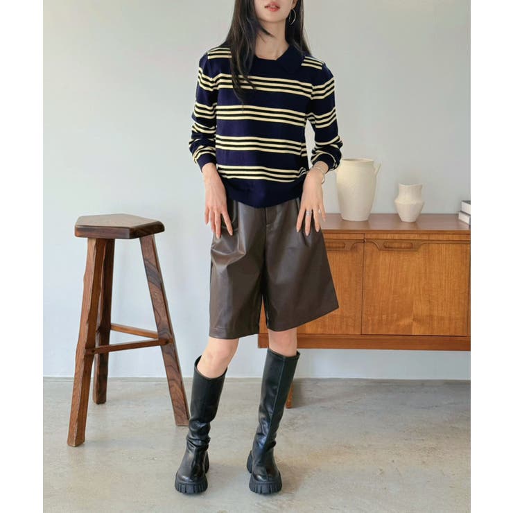 カラードッキングマルチボーダーニット | Jewelobe | 詳細画像34 