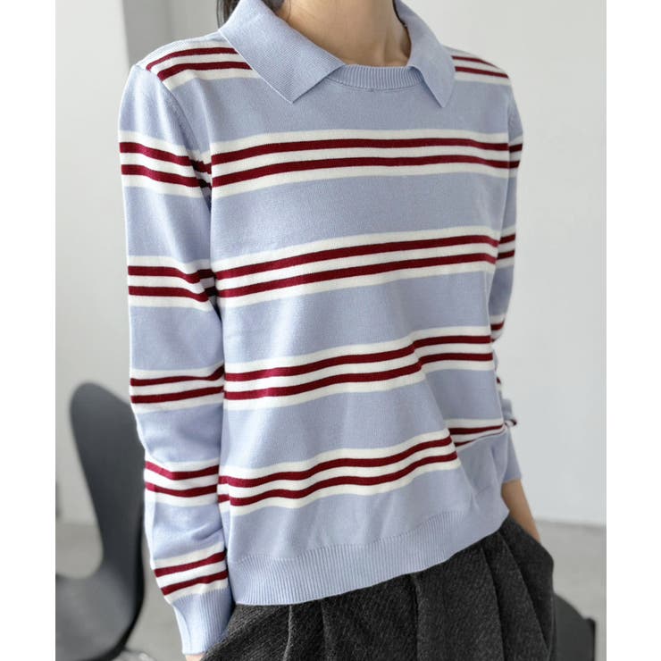 カラードッキングマルチボーダーニット | Jewelobe | 詳細画像5 