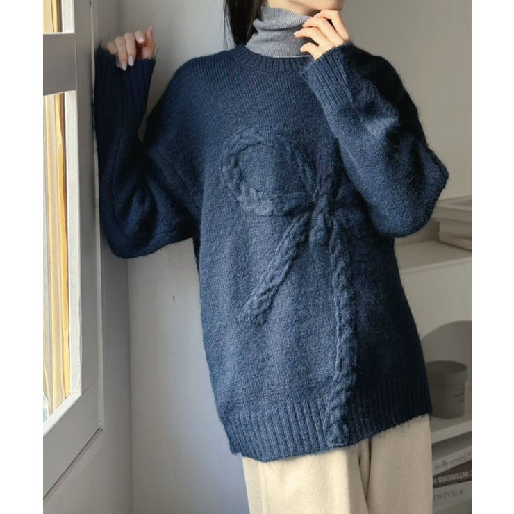 ケーブルリボンルーズニットプルオーバー | Jewelobe | 詳細画像11 