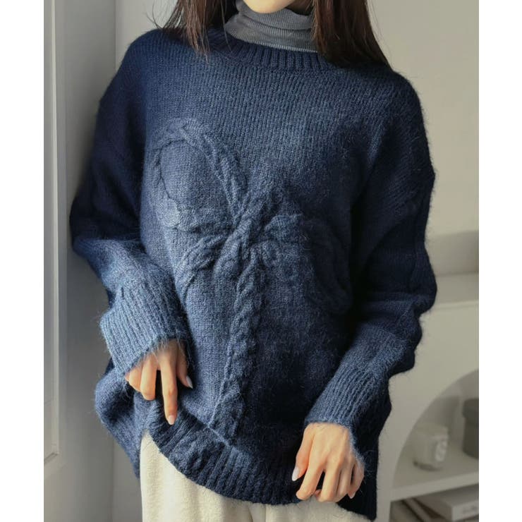 ケーブルリボンルーズニットプルオーバー | Jewelobe | 詳細画像12 