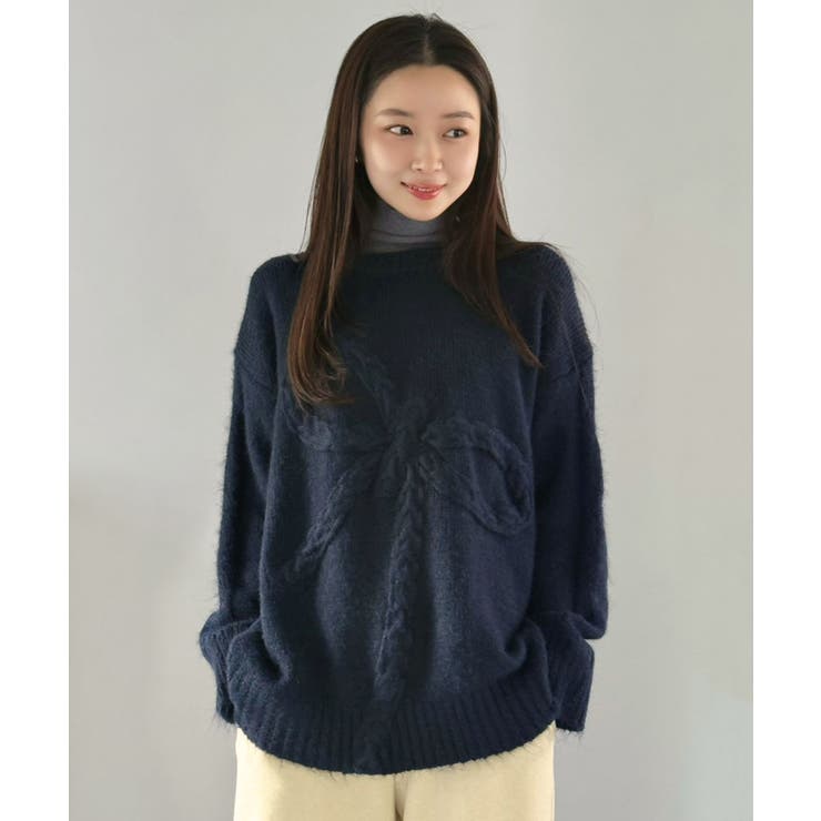 ケーブルリボンルーズニットプルオーバー | Jewelobe | 詳細画像13 