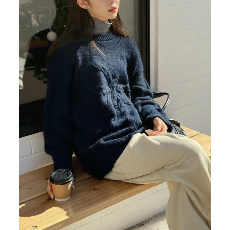 ケーブルリボンルーズニットプルオーバー | Jewelobe | 詳細画像16 