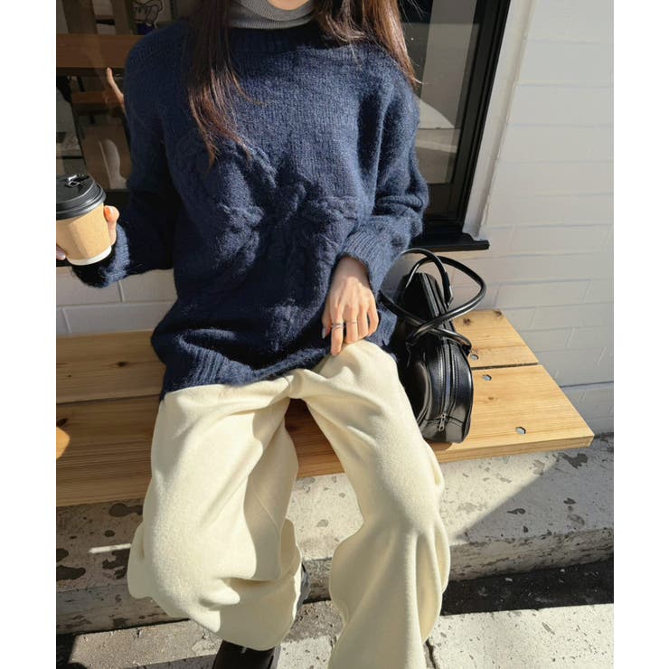 ケーブルリボンルーズニットプルオーバー | Jewelobe | 詳細画像18 