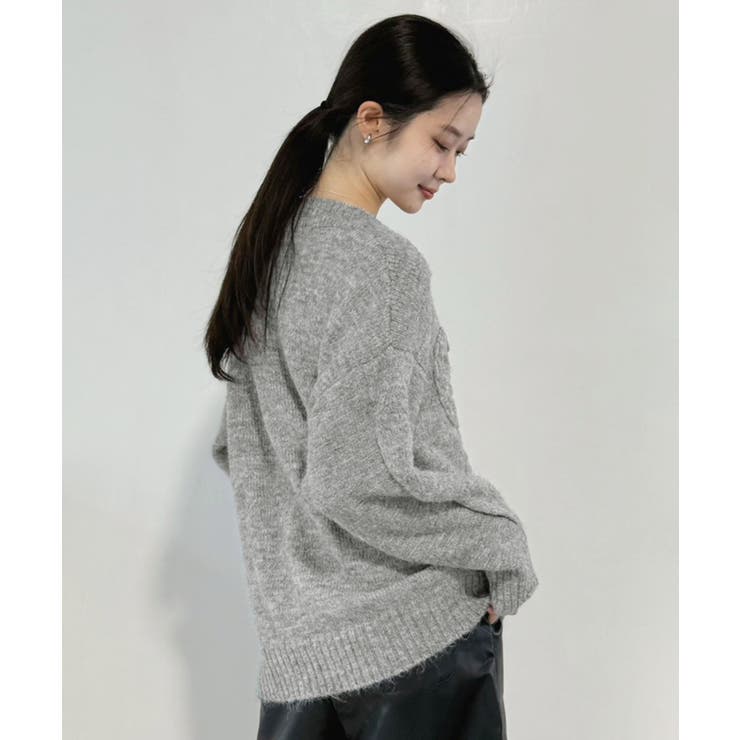 ケーブルリボンルーズニットプルオーバー | Jewelobe | 詳細画像2 