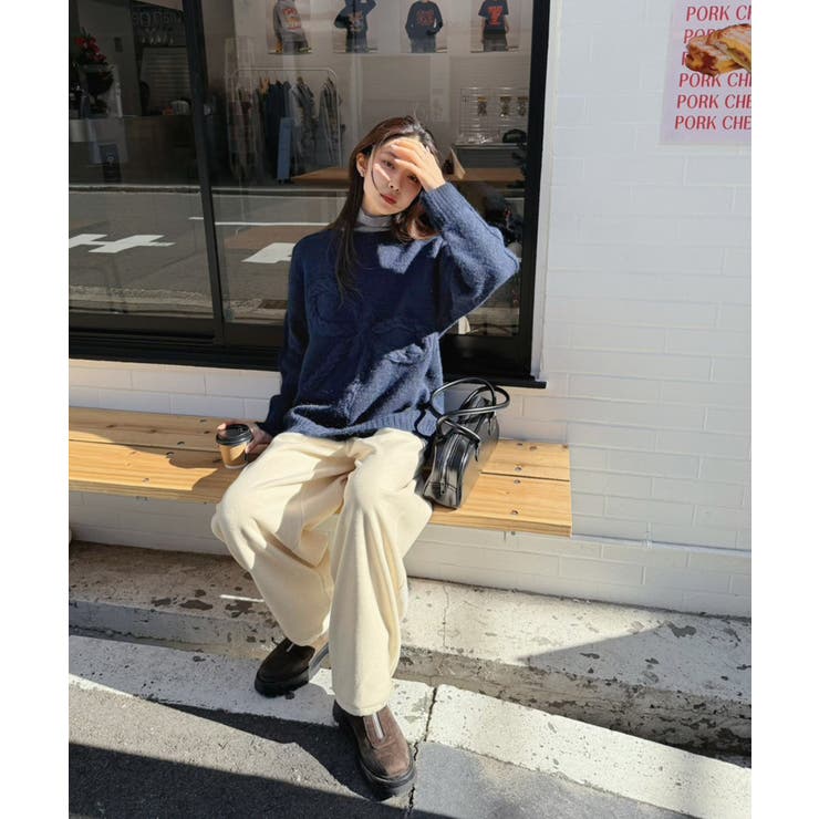 ケーブルリボンルーズニットプルオーバー | Jewelobe | 詳細画像24 