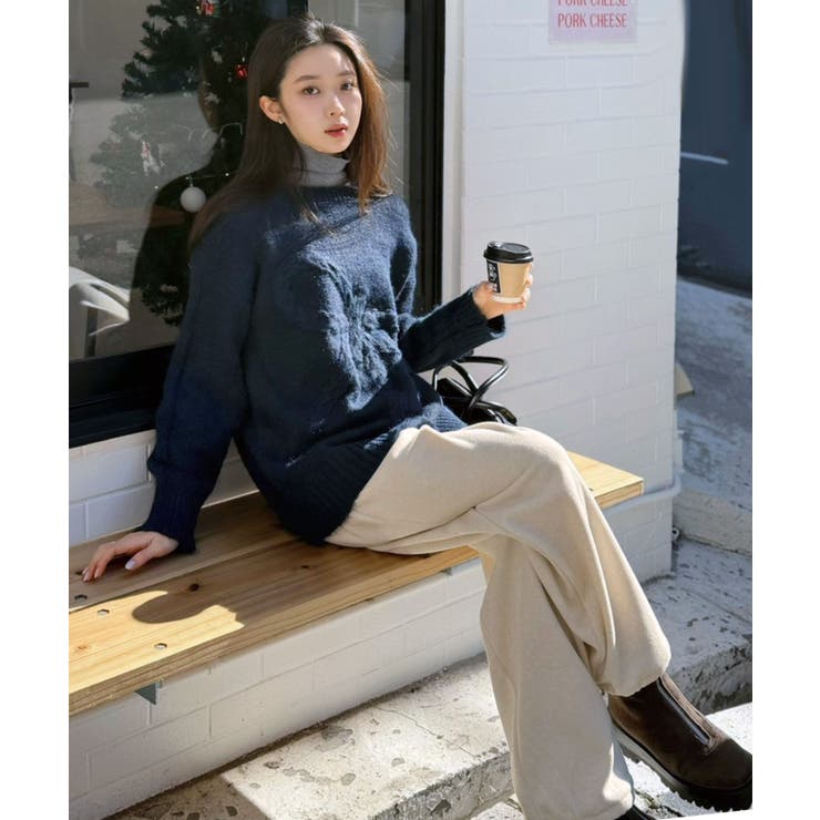 ケーブルリボンルーズニットプルオーバー | Jewelobe | 詳細画像25 