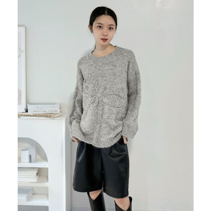 ケーブルリボンルーズニットプルオーバー | Jewelobe | 詳細画像3 