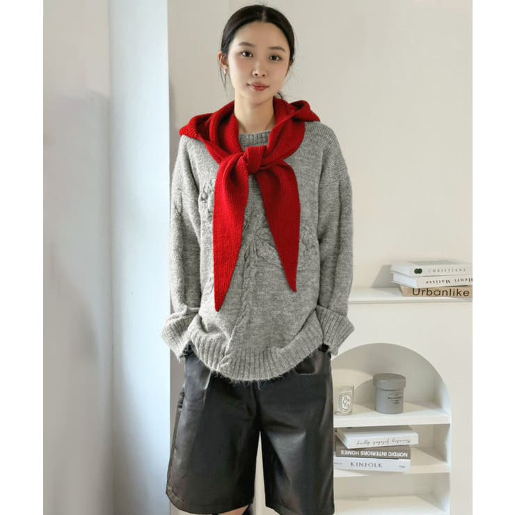 ケーブルリボンルーズニットプルオーバー | Jewelobe | 詳細画像4 