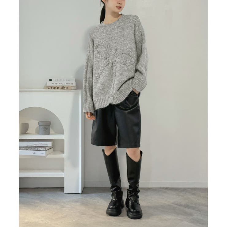 ケーブルリボンルーズニットプルオーバー | Jewelobe | 詳細画像6 