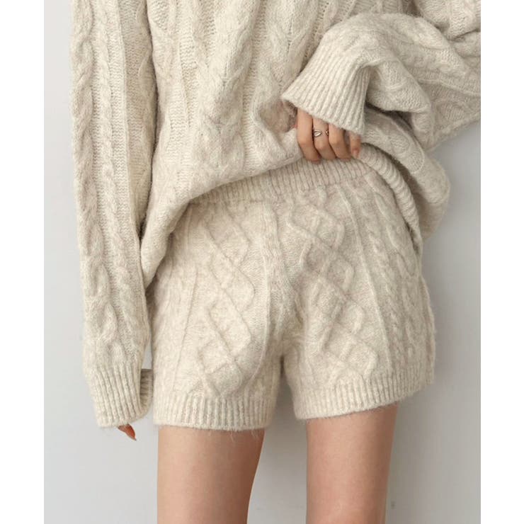 【マルチコルセット付き】ケーブルニットプルオーバー×ショートパンツセットアップ | Jewelobe | 詳細画像11 