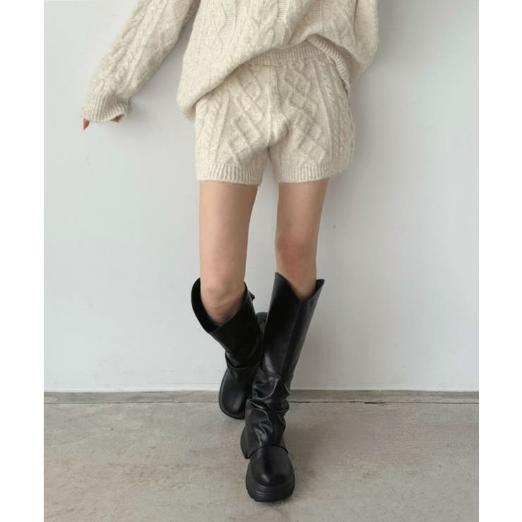 【マルチコルセット付き】ケーブルニットプルオーバー×ショートパンツセットアップ | Jewelobe | 詳細画像12 