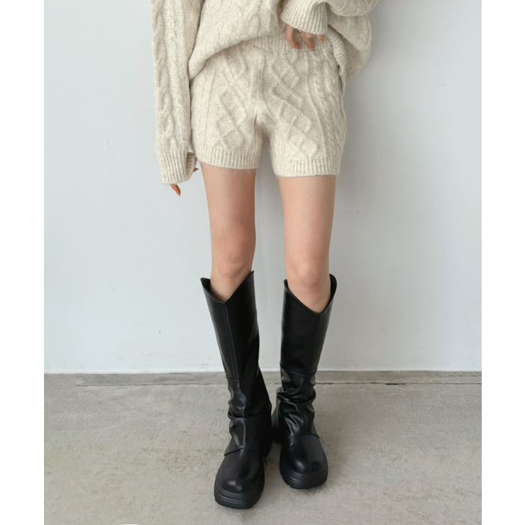 【マルチコルセット付き】ケーブルニットプルオーバー×ショートパンツセットアップ | Jewelobe | 詳細画像13 
