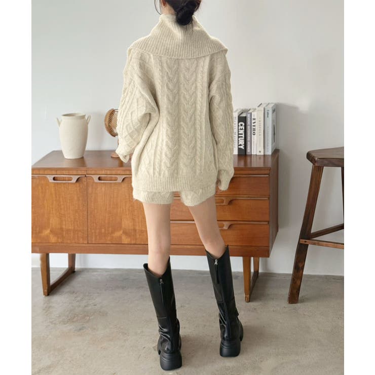 【マルチコルセット付き】ケーブルニットプルオーバー×ショートパンツセットアップ | Jewelobe | 詳細画像21 