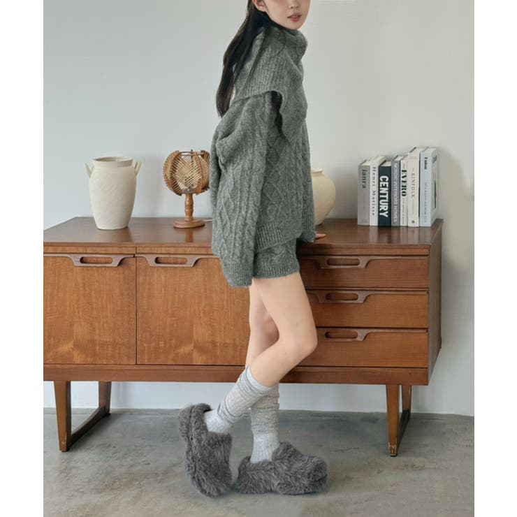 【マルチコルセット付き】ケーブルニットプルオーバー×ショートパンツセットアップ | Jewelobe | 詳細画像33 