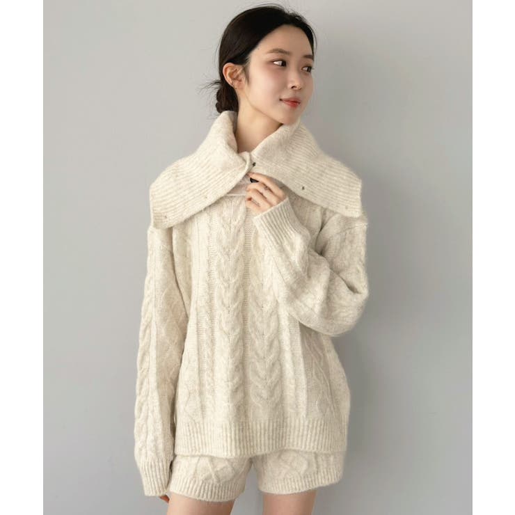 【マルチコルセット付き】ケーブルニットプルオーバー×ショートパンツセットアップ | Jewelobe | 詳細画像5 