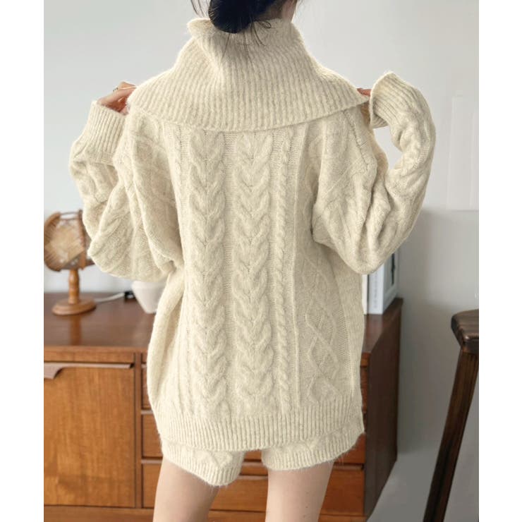 【マルチコルセット付き】ケーブルニットプルオーバー×ショートパンツセットアップ | Jewelobe | 詳細画像8 